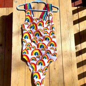 Stella McCarty one piece rainbow swim suit kids